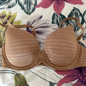 Victoria's Secret Tan Bra with Logo Pattern